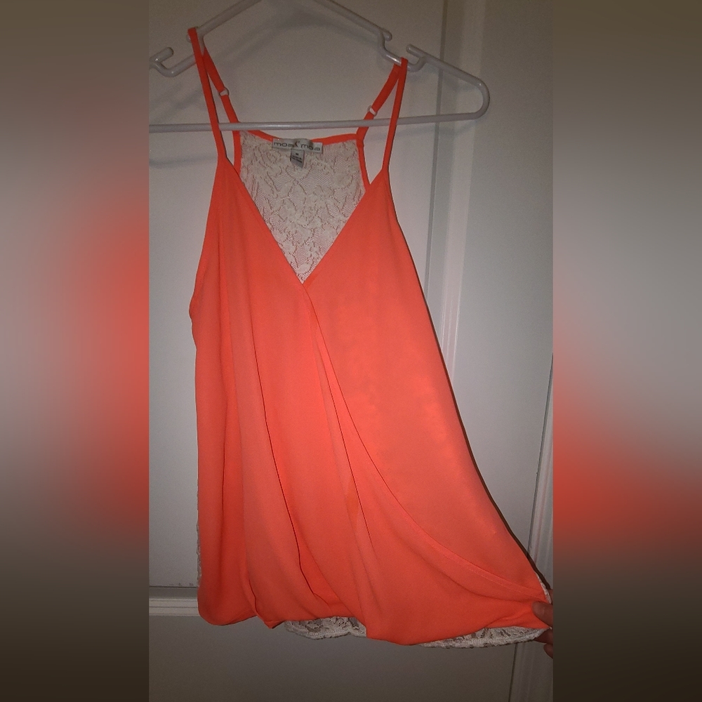 Moa Moa Coral Lace-back Tank Top